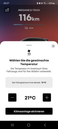 Klimasteuerung My Renault App